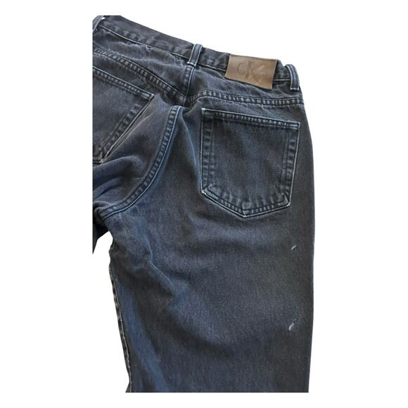 Vintage Calvin Klein Mom Jeans Black Straight Leg Sz 6 Made In USA Distressed - Picture 9 of 11